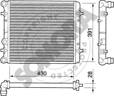 Somora 350940 - Радиатор, охлаждение двигателя autospares.lv