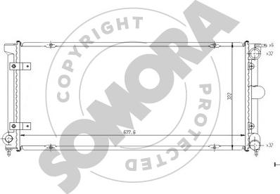 Somora 350543 - Радиатор, охлаждение двигателя autospares.lv