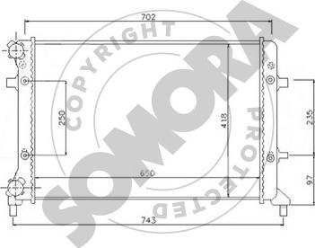 Somora 351040B - Радиатор, охлаждение двигателя autospares.lv