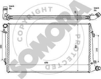 Somora 351040D - Радиатор, охлаждение двигателя autospares.lv