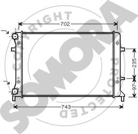 Somora 351040G - Радиатор, охлаждение двигателя autospares.lv