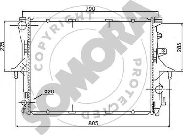 Somora 358540 - Радиатор, охлаждение двигателя autospares.lv