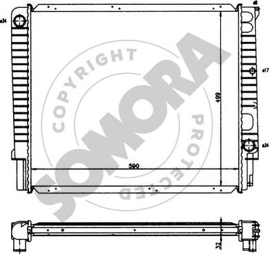 Somora 362140 - Радиатор, охлаждение двигателя autospares.lv