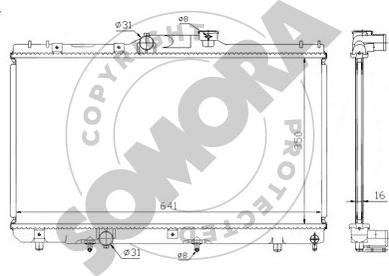 Somora 314140A - Радиатор, охлаждение двигателя autospares.lv