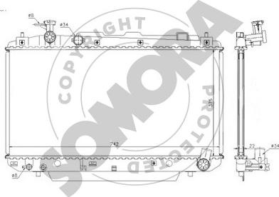 Somora 316640A - Радиатор, охлаждение двигателя autospares.lv