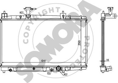 Somora 310143 - Радиатор, охлаждение двигателя autospares.lv