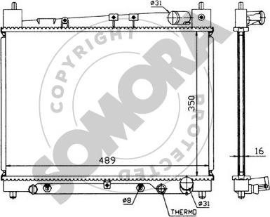 Somora 310142 - Радиатор, охлаждение двигателя autospares.lv