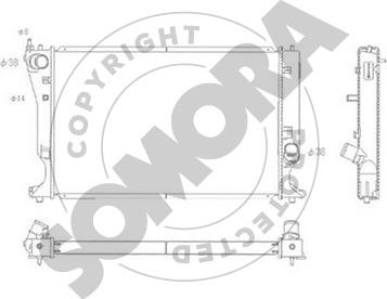 Somora 311840B - Радиатор, охлаждение двигателя autospares.lv