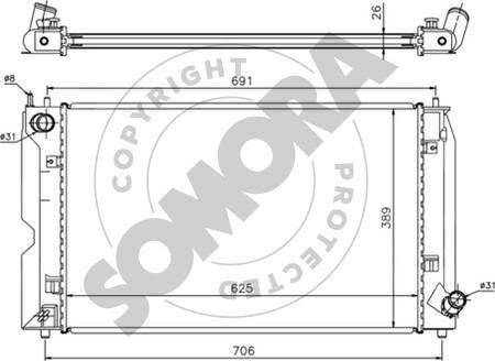 Somora 318140C - Радиатор, охлаждение двигателя autospares.lv