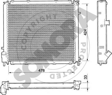 Somora 244340 - Радиатор, охлаждение двигателя autospares.lv