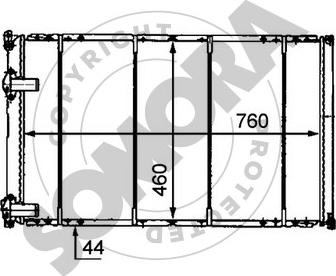 Somora 245540B - Радиатор, охлаждение двигателя autospares.lv