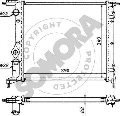 Somora 240342 - Радиатор, охлаждение двигателя autospares.lv