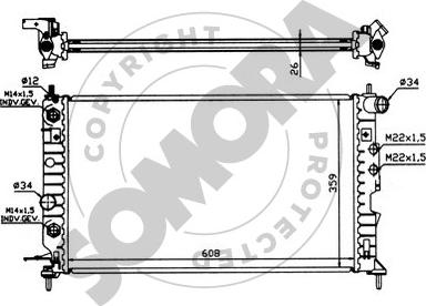 Somora 210442 - Радиатор, охлаждение двигателя autospares.lv