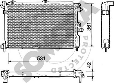 Somora 210242 - Радиатор, охлаждение двигателя autospares.lv