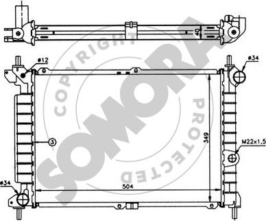 Somora 211543 - Радиатор, охлаждение двигателя autospares.lv