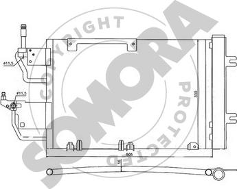 Somora 211860D - Конденсатор кондиционера autospares.lv