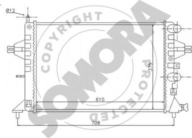 Somora 211740A - Радиатор, охлаждение двигателя autospares.lv