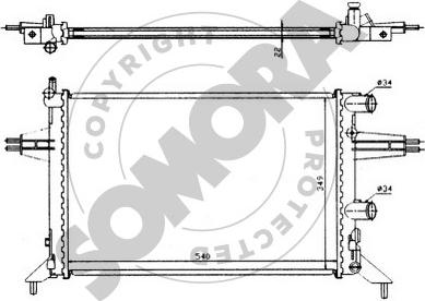 Somora 211740 - Радиатор, охлаждение двигателя autospares.lv