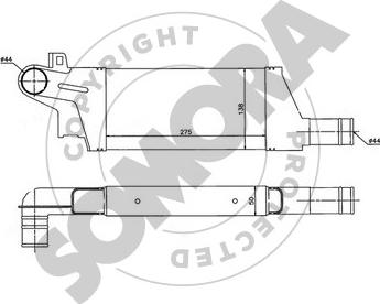 Somora 212545A - Интеркулер, теплообменник турбины autospares.lv