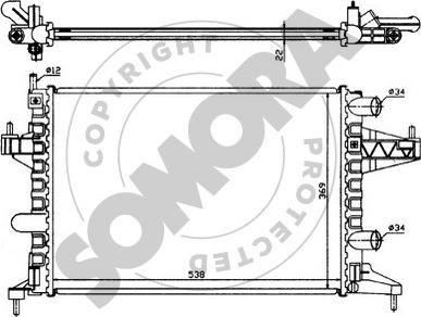 Somora 212540 - Радиатор, охлаждение двигателя autospares.lv