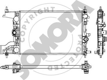 Somora 212040A - Радиатор, охлаждение двигателя autospares.lv