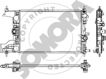 Somora 212040 - Радиатор, охлаждение двигателя autospares.lv