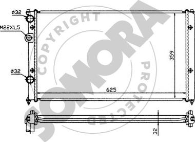 Somora 280244 - Радиатор, охлаждение двигателя autospares.lv