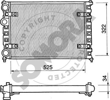 Somora 280241 - Радиатор, охлаждение двигателя autospares.lv