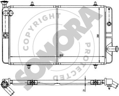 Somora 220 442 - Радиатор, охлаждение двигателя autospares.lv