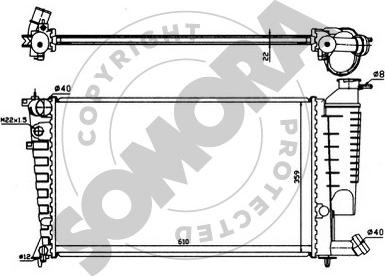 Somora 220541 - Радиатор, охлаждение двигателя autospares.lv