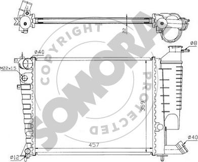 Somora 220643 - Радиатор, охлаждение двигателя autospares.lv