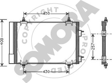 Somora 220760B - Конденсатор кондиционера autospares.lv