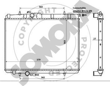 Somora 221340E - Радиатор, охлаждение двигателя autospares.lv