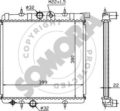 Somora 221340 - Радиатор, охлаждение двигателя autospares.lv