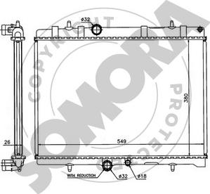 Somora 223440B - Радиатор, охлаждение двигателя autospares.lv