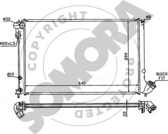 Somora 223240E - Радиатор, охлаждение двигателя autospares.lv