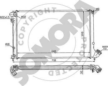 Somora 223240F - Радиатор, охлаждение двигателя autospares.lv