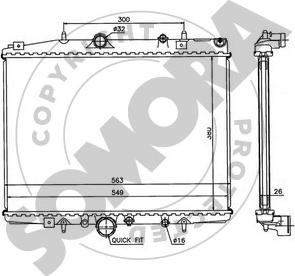 Somora 223240G - Радиатор, охлаждение двигателя autospares.lv