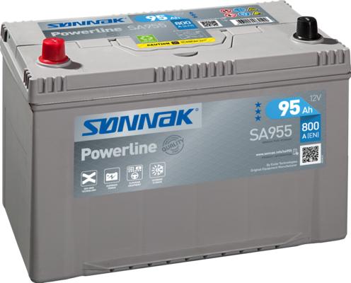 Sonnak SA955 - Стартерная аккумуляторная батарея, АКБ autospares.lv