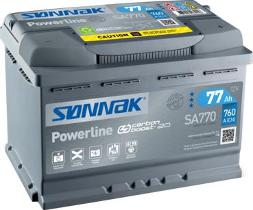 Sonnak SA770 - Стартерная аккумуляторная батарея, АКБ autospares.lv