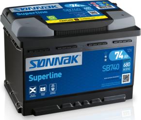 Sonnak SB740 - Стартерная аккумуляторная батарея, АКБ autospares.lv