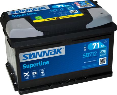 Sonnak SB712 - Стартерная аккумуляторная батарея, АКБ autospares.lv