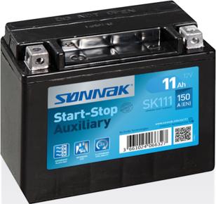 Sonnak SK111 - Стартерная аккумуляторная батарея, АКБ autospares.lv