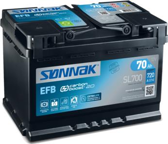 Sonnak SL700 - Стартерная аккумуляторная батарея, АКБ autospares.lv