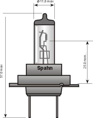 Spahn Glühlampen 57186 - Лампа накаливания, фара дальнего света autospares.lv