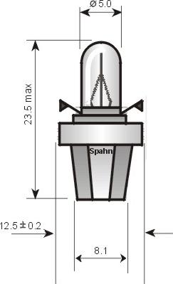 Spahn Glühlampen 2320 - Лампа накаливания, освещение щитка приборов autospares.lv