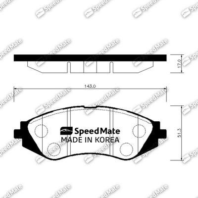 SpeedMate SM-BPG009 - Тормозные колодки, дисковые, комплект autospares.lv