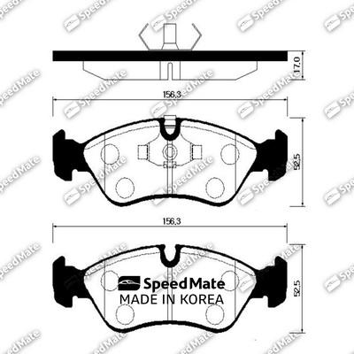 SpeedMate SM-BPG006 - Тормозные колодки, дисковые, комплект autospares.lv