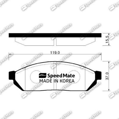 SpeedMate SM-BPG003 - Тормозные колодки, дисковые, комплект autospares.lv