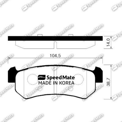 SpeedMate SM-BPG015 - Тормозные колодки, дисковые, комплект autospares.lv